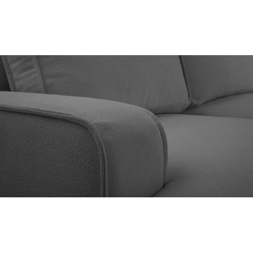 Canapé D'angle Gauche En Tissu Gris Foncé Ablia 267/168/87 Cm - Avec Coffre Et Fonction Lit