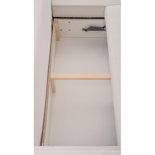 Canapé Panoramique En Tissu Crème Ablia U 364/168/87 Cm - Avec Coffre Et Fonction Lit