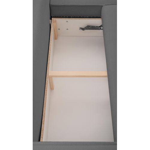 Canapé Panoramique En Tissu Gris Foncé Ablia U 364/168/87 Cm - Avec Coffre Et Fonction Lit