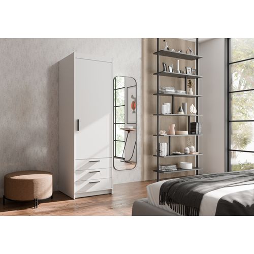 Armoire 1 Porte 3 Tiroirs Storicos Blanc L.59,9 Cm - Design Moderne
