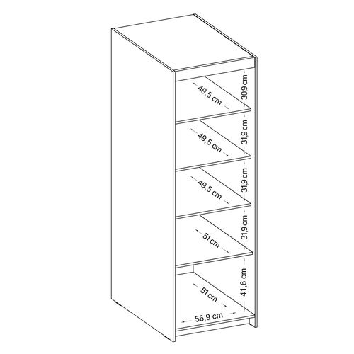 Armoire 1 Porte 3 Tiroirs Storicos Imitation Chêne Lefkas L.59,9 Cm - Design Moderne