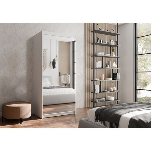 Armoire Avec Miroir 2 Portes Storicos Blanc L.89,7 Cm - Design Moderne
