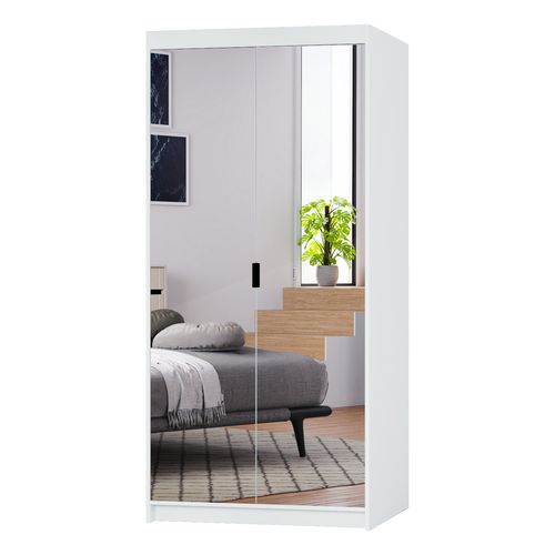 Armoire Avec Miroir 2 Portes Storicos Blanc L.89,7 Cm - Design Moderne
