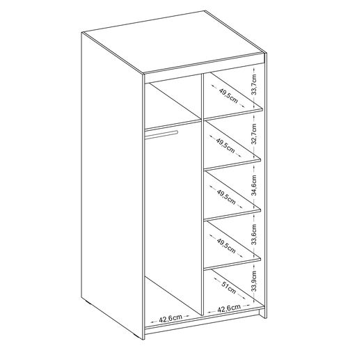 Armoire Avec Miroir 2 Portes Storicos Blanc L.89,7 Cm - Design Moderne