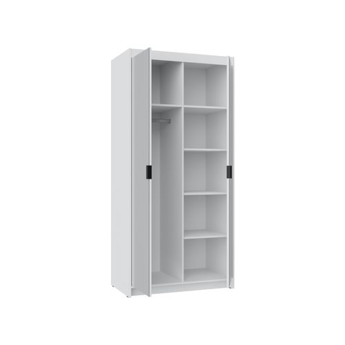 Armoire Avec Miroir 2 Portes Storicos Imitation Chêne Lefkas L.89,7 Cm - Design Moderne
