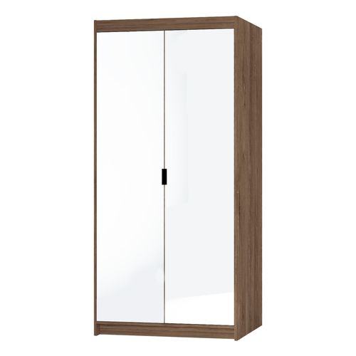 Armoire Avec Miroir 2 Portes Storicos Imitation Chêne Lefkas L.89,7 Cm - Design Moderne