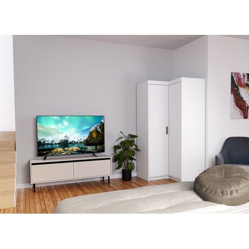 Armoire D’angle 2 Portes Storicos Blanc L.97,8 Cm – Design Moderne