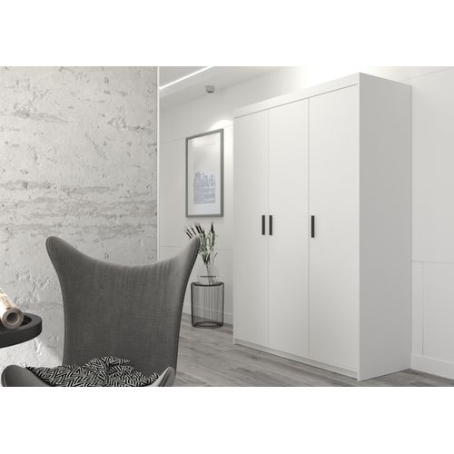 Armoire 3 Portes Storicos Blanc L.133 Cm - Design Moderne