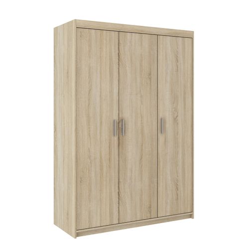 Armoire 3 Portes Storicos Imitation Chêne Sonoma L.133 Cm - Design Moderne