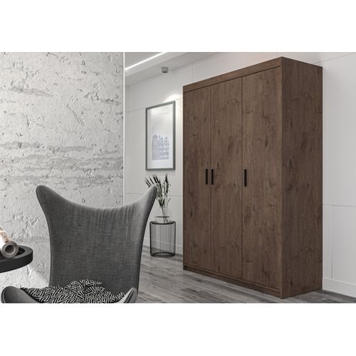 Armoire 3 Portes Storicos Imitation Chêne Lefkas L.133 Cm - Design Moderne