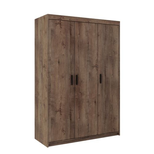Armoire 3 Portes Storicos Imitation Chêne Lefkas L.133 Cm - Design Moderne