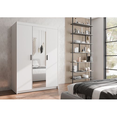 Armoire Avec Miroir 3 Portes Storicos Blanc L.133 Cm - Design Moderne