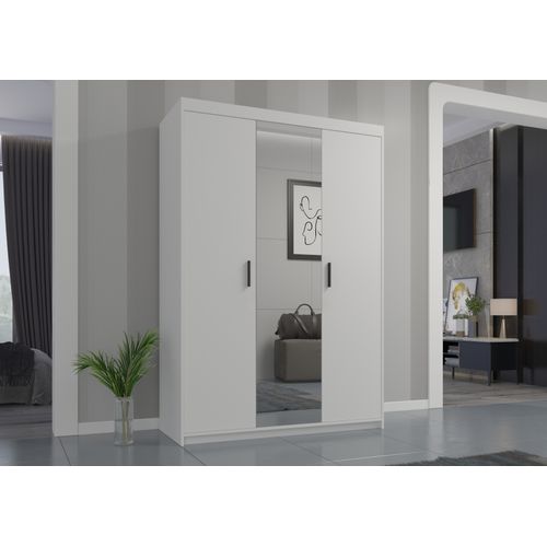 Armoire Avec Miroir 3 Portes Storicos Blanc L.133 Cm - Design Moderne