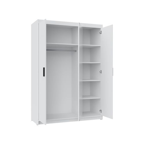 Armoire Avec Miroir 3 Portes Storicos Imitation Chêne Lefkas L.133 Cm - Design Moderne