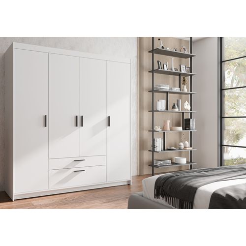 Armoire 4 Portes 2 Tiroirs Storicos Blanc L.176,3 Cm - Design Moderne