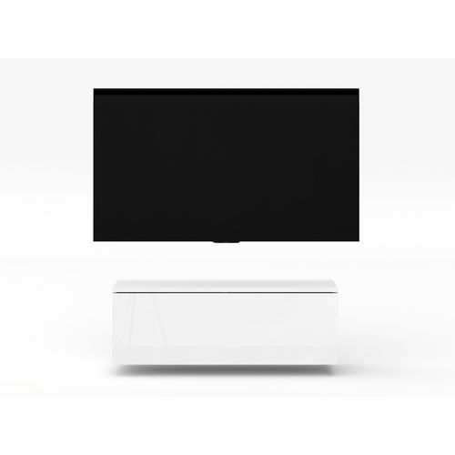 Meuble TV Suspendu Loriano 100 Cm Blanc Mat Et Brillant 100/34/32 - Push-to-open