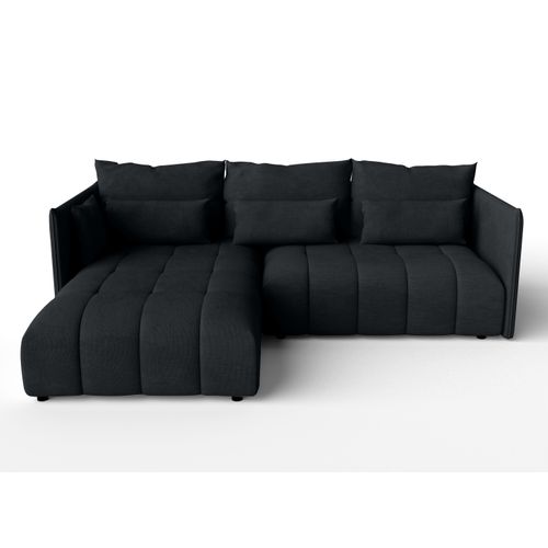 Canapé D’angle Réversible En Tissu Anthracite Gaziante 245x182x83 Cm – Avec Coffre Et Fonction Lit