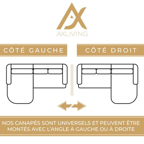 Canapé D’angle Réversible En Tissu Beige Gaziante 245x182x83 Cm – Avec Coffre Et Fonction Lit