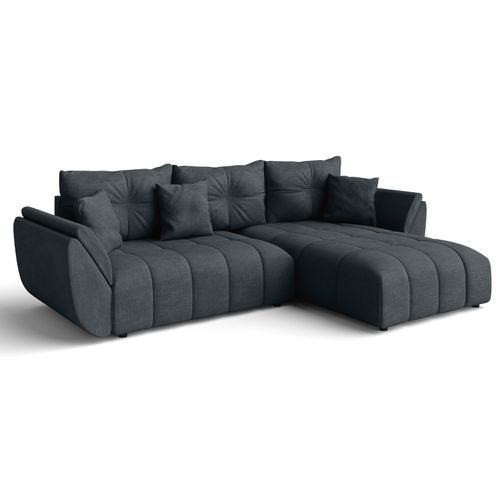Canapé D’angle Réversible En Tissu Graphite Antalya 280x190x91 Cm – Avec Coffre Et Fonction Lit