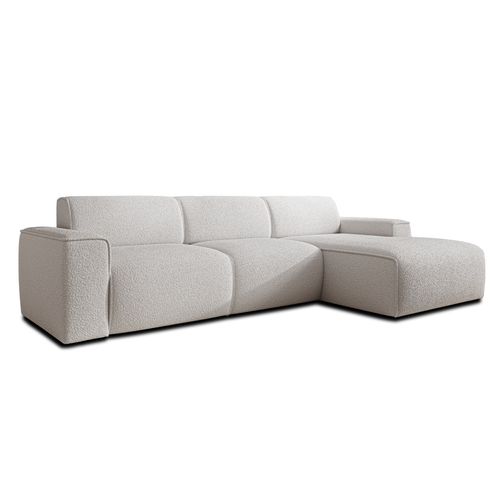 Canapé D'angle Droit En Tissu Didim 310/165/78 Cm - Blanc