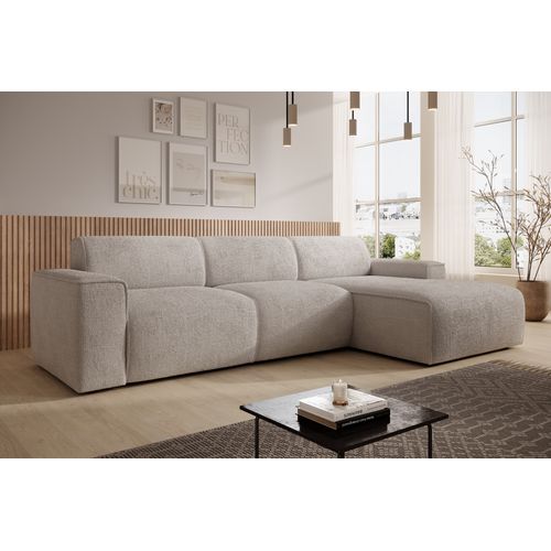 Canapé D'angle Droit En Tissu Didim 310/165/78 Cm - Crème