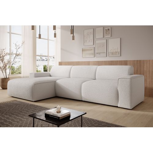 Canapé D'angle Gauche En Tissu Didim 310/165/78 Cm - Blanc