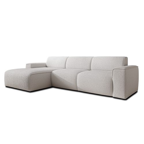 Canapé D'angle Gauche En Tissu Didim 310/165/78 Cm - Blanc