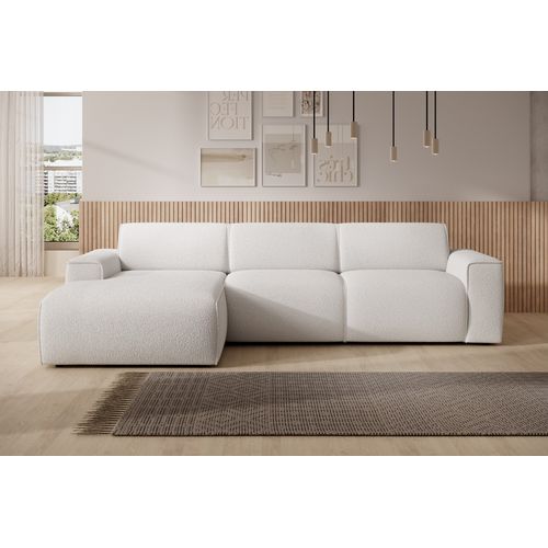 Canapé D'angle Gauche En Tissu Didim 310/165/78 Cm - Blanc