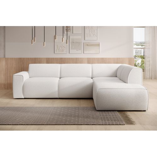 Canapé D'angle Droit En Tissu Didim L 292/220/78 Cm - Blanc