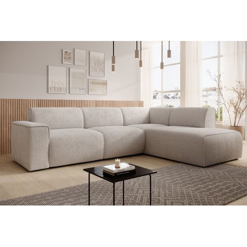 Canapé D'angle Droit En Tissu  Didim L 292/220/78 Cm - Crème