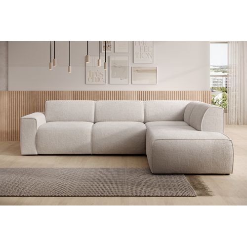 Canapé D'angle Droit En Tissu  Didim L 292/220/78 Cm - Crème