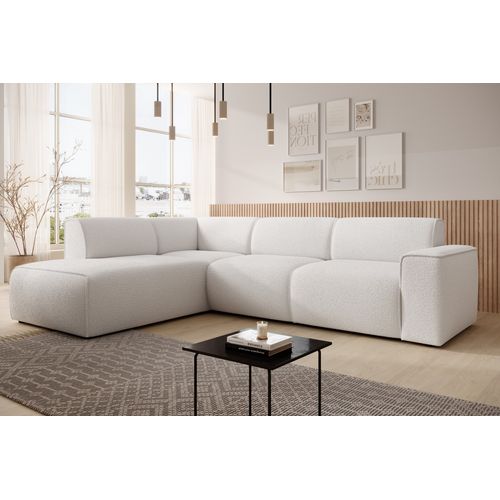 Canapé D'angle Gauche En Tissu Didim L 292/220/78 Cm - Blanc