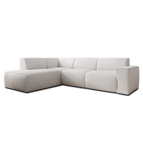 Canapé D'angle Gauche En Tissu Didim L 292/220/78 Cm - Blanc