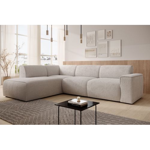 Canapé D'angle Gauche En Tissu Didim L 292/220/78 Cm - Crème