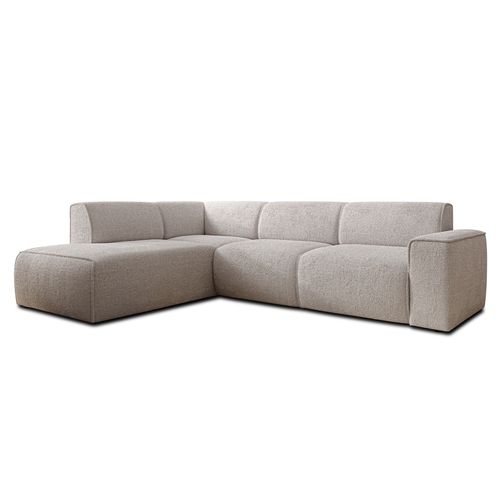 Canapé D'angle Gauche En Tissu Didim L 292/220/78 Cm - Crème