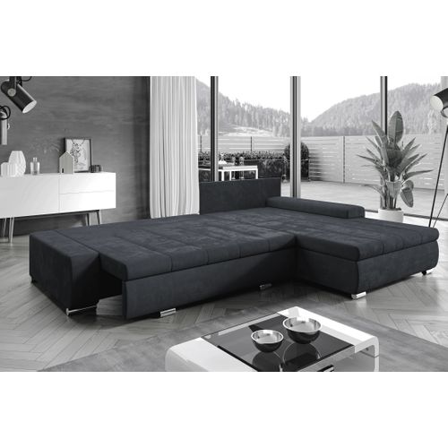 Canapé D’angle Réversible En Tissu Gris Tunceli 297x210x85 Cm – Avec Coffre Et Fonction Lit