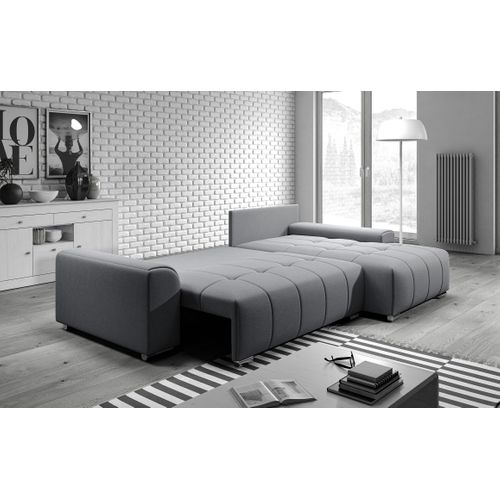 Canapé D’angle Réversible En Tissu Marron Rivolli 260x179x98 Cm – Avec Coffre Et Fonction Lit