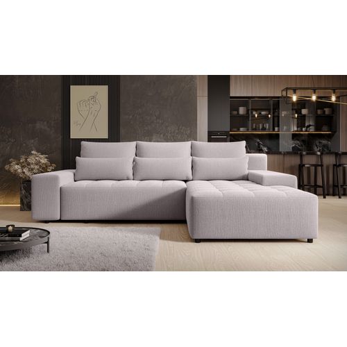 Canapé D’angle Réversible En Tissu Noir Alvorada 280x184x88 Cm – Avec Coffre Et Fonction Lit