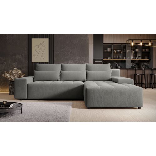 Canapé D’angle Réversible En Tissu Vert Foncé Alvorada 280x184x88 Cm – Avec Coffre Et Fonction Lit