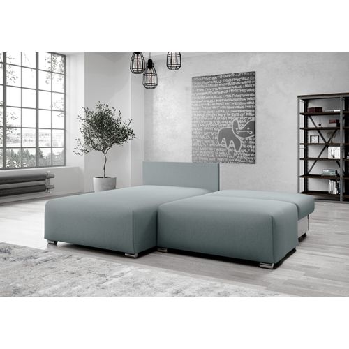 Canapé D'angle Gauche En Tissu Marron Ederra 208/190/91 Cm - Avec Coffre Et Fonction Lit