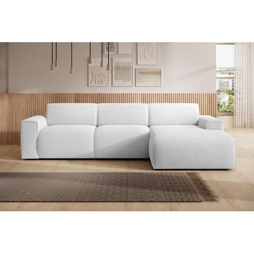 Canapé D'angle Droit En Tissu Didim 310/165/78 Cm - Argenté