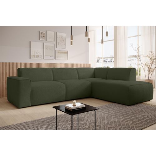 Canapé D'angle Droit En Tissu Didim L 292/220/78 Cm - Vert