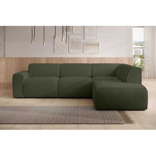 Canapé D'angle Droit En Tissu Didim L 292/220/78 Cm - Vert