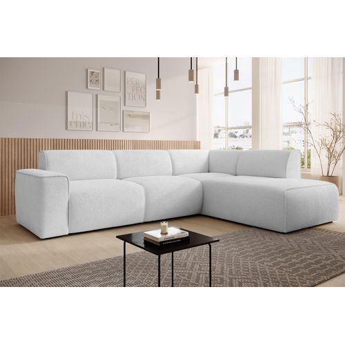 Canapé D'angle Droit En Tissu Didim L 292/220/78 Cm - Argenté