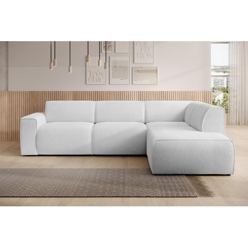 Canapé D'angle Droit En Tissu Didim L 292/220/78 Cm - Argenté