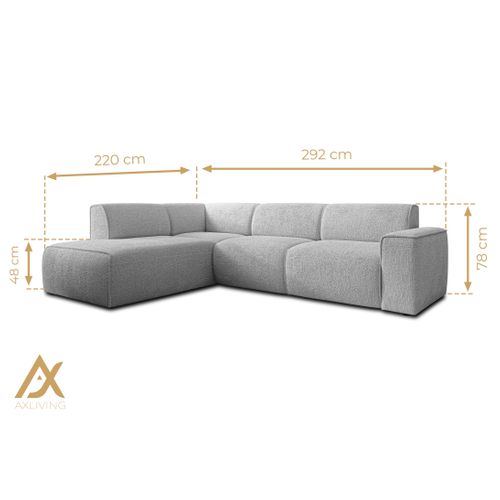 Canapé D'angle Gauche En Tissu Didim L 292/220/78 Cm - Noir