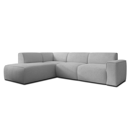 Canapé D'angle Gauche En Tissu Didim L 292/220/78 Cm - Gris Clair