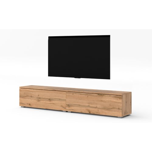 Meuble TV Loriano 200 Cm Chêne Wotan 200/36,5/32 - Push-to-open, Pieds Inclus
