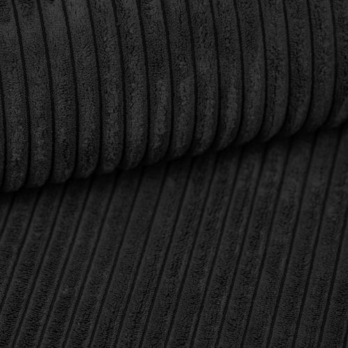 Canapé Convertible 3 Places En Velours Côtelé Gris Foncé Aydin 238/94/85 Cm - Coffre + Lit