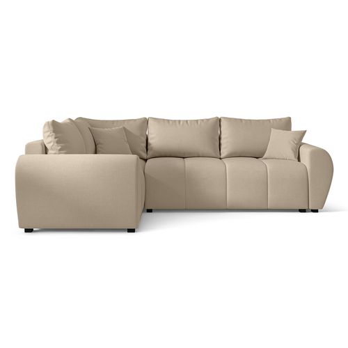 Canapé D'angle Gauche En Tissu Marron Malatya L 235/175/82 Cm - Avec Coffre Et Fonction Lit